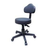 Cadeira Mocho com Encosto – Corino Preto 32983 PREMIUM OFFICE Móveis para Escritório Secretária