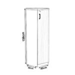 Armário Torre FECHADA NOGALSEVILHA/PRETO – 21434 PREMIUM OFFICE Móveis para Escritório Linha 40 mm 5
