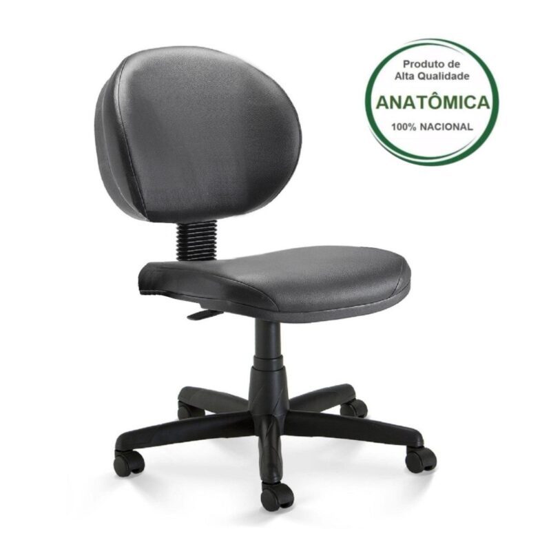 Cadeira Escritório Executiva PLUS LISA S/ BRAÇOS – COR PRETO 32976 PREMIUM OFFICE Móveis para Escritório Executiva 2