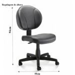 Cadeira Executiva PLUS COSTURADA s/ Braços – CORINO – COR PRETO 32979 PREMIUM OFFICE Móveis para Escritório Executiva 7