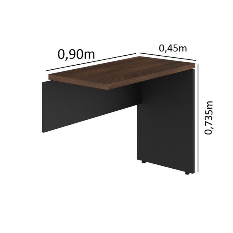 Mesa AUXILIAR SIMPLES 30mm – 0,90×0,45m MARSALA / PRETO – 51016 PREMIUM OFFICE Móveis para Escritório Linha 30 mm 3