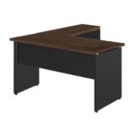 Mesa em “L” (Mesa 1,70m + Mesa Auxiliar) – S/ Gavetas Marsala / Preto – 23478 PREMIUM OFFICE Móveis para Escritório Linha 30 mm 6