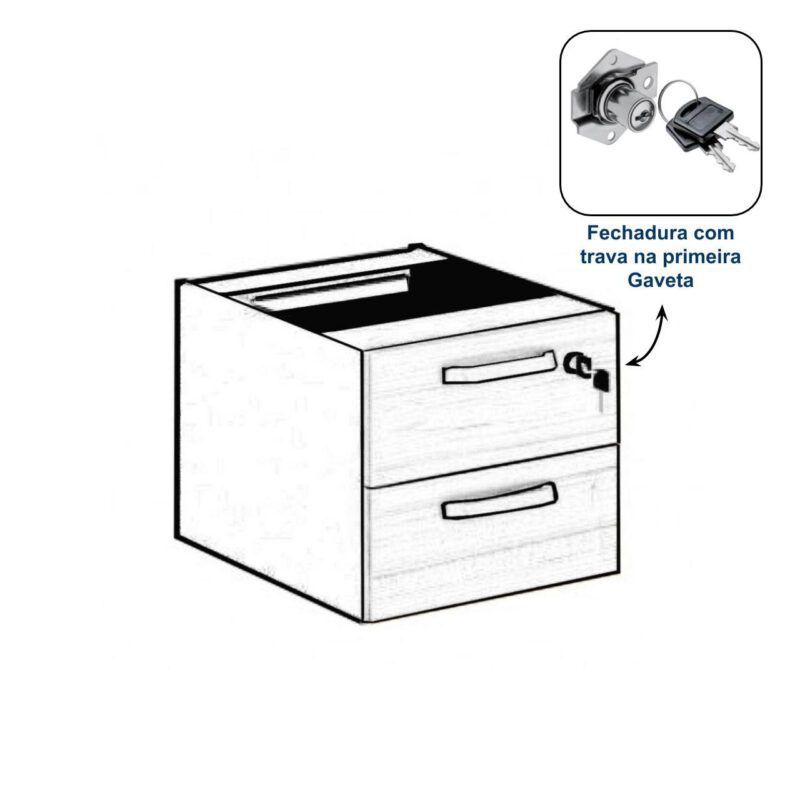 Gaveteiro Suspenso 02 Gavetas MARSALA / PRETO – 23499 PREMIUM OFFICE Móveis para Escritório Linha 30 mm 3