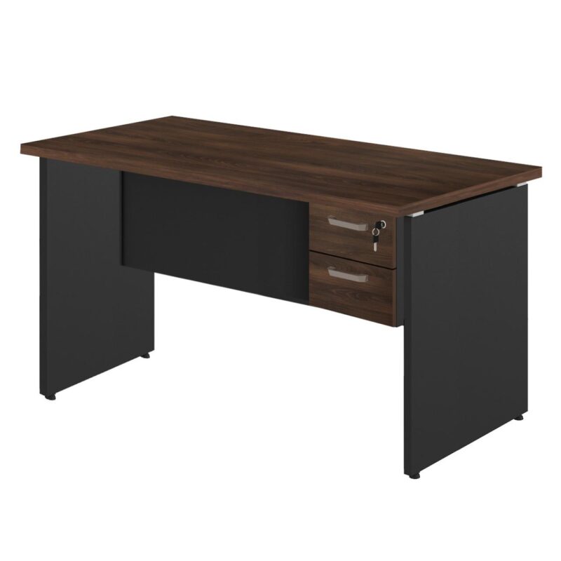 Mesa Escritório 1,70×0,60m – C/ 02 Gavetas MARSALA / PRETO – 23475 PREMIUM OFFICE Móveis para Escritório Linha 30 mm 2