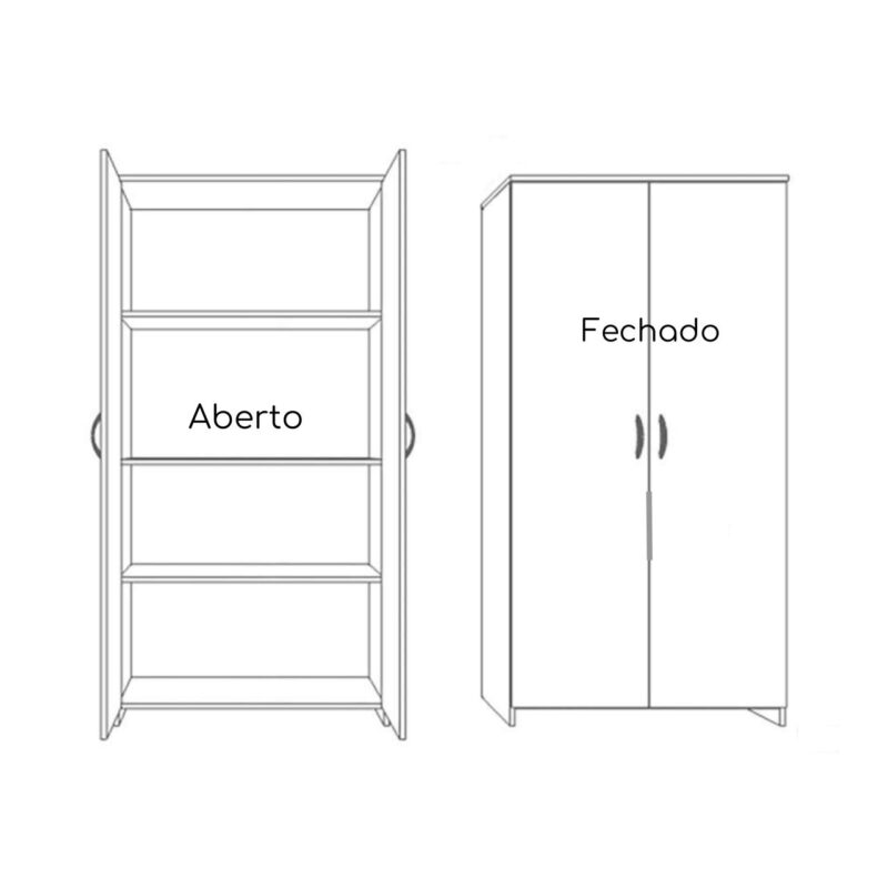 Armário Alto Fechado com 02 Portas – 1,59X0,80X0,42m – PMD – AZUL/CZ – 44102 PREMIUM OFFICE Móveis para Escritório JOB Azul 15 mm 5