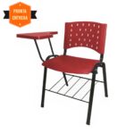 Cadeira Universitária PRANCHETA PLÁSTICA com Porta Livros – Cor Vermelho 32020 PREMIUM OFFICE Móveis para Escritório Carteira Escolar 9