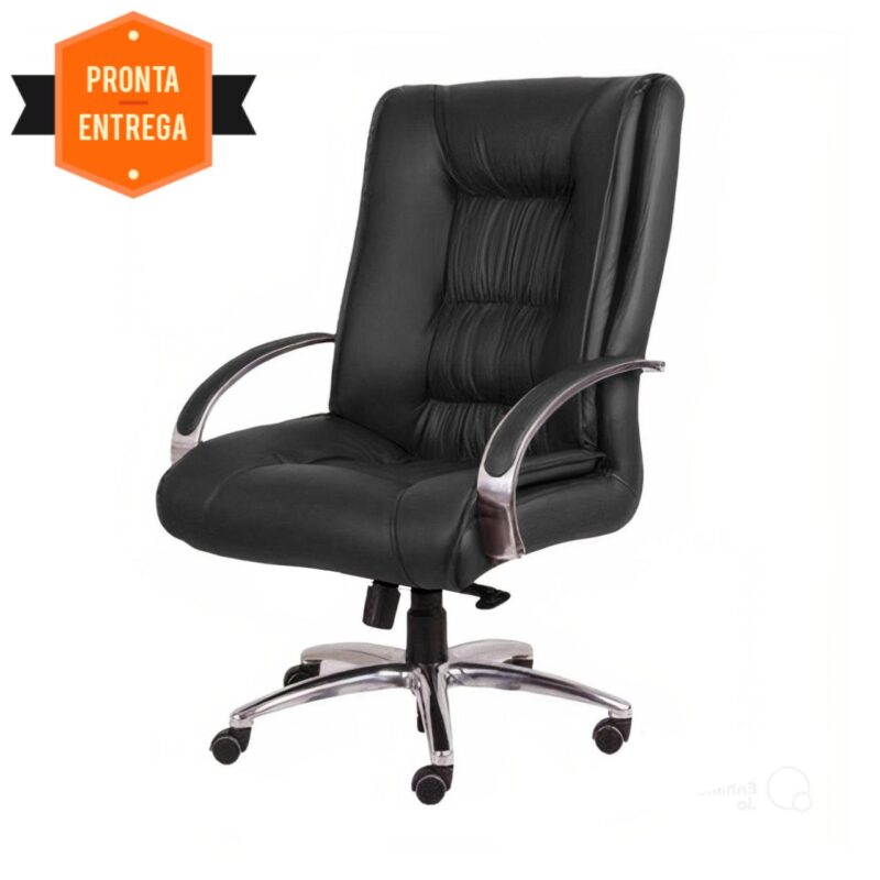 Cadeira Presidente ULTRA Giratória Cromada – ENJOY – Cor Preto – 32961 PREMIUM OFFICE Móveis para Escritório Presidente 4