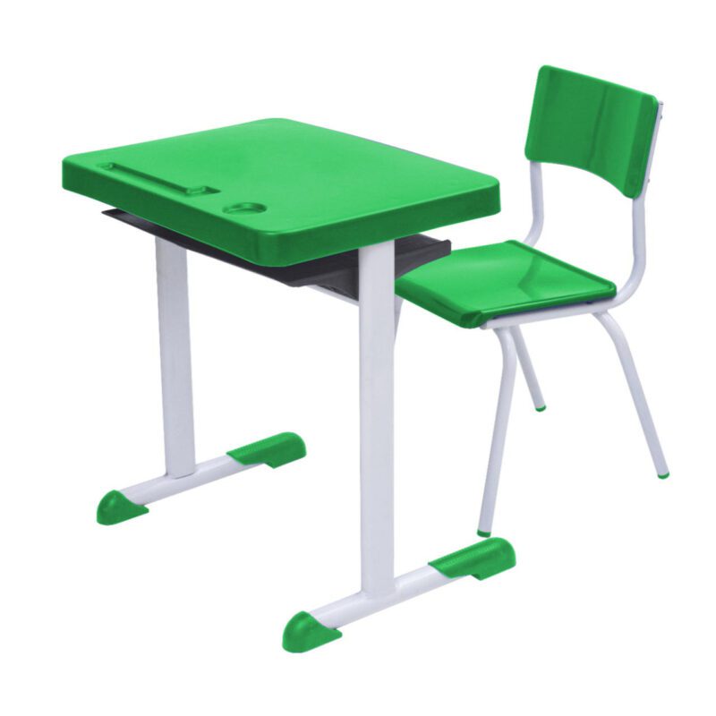 Kit Escolar Individual VERDE – (Mesa e Cadeira) – JUVENIL 06 a 09 Anos COR VERDE – 41084 PREMIUM OFFICE Móveis para Escritório Conjunto Escolar 2