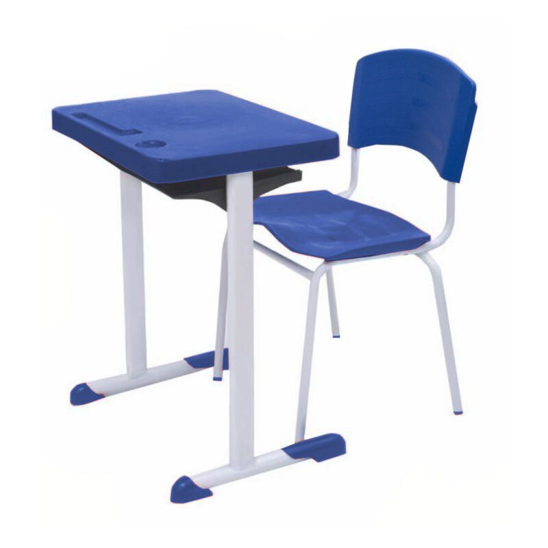 Kit Escolar Individual AZUL – (Mesa e Cadeira) – ADULTO – – COR AZUL – 40081 PREMIUM OFFICE Móveis para Escritório Conjunto Escolar 2