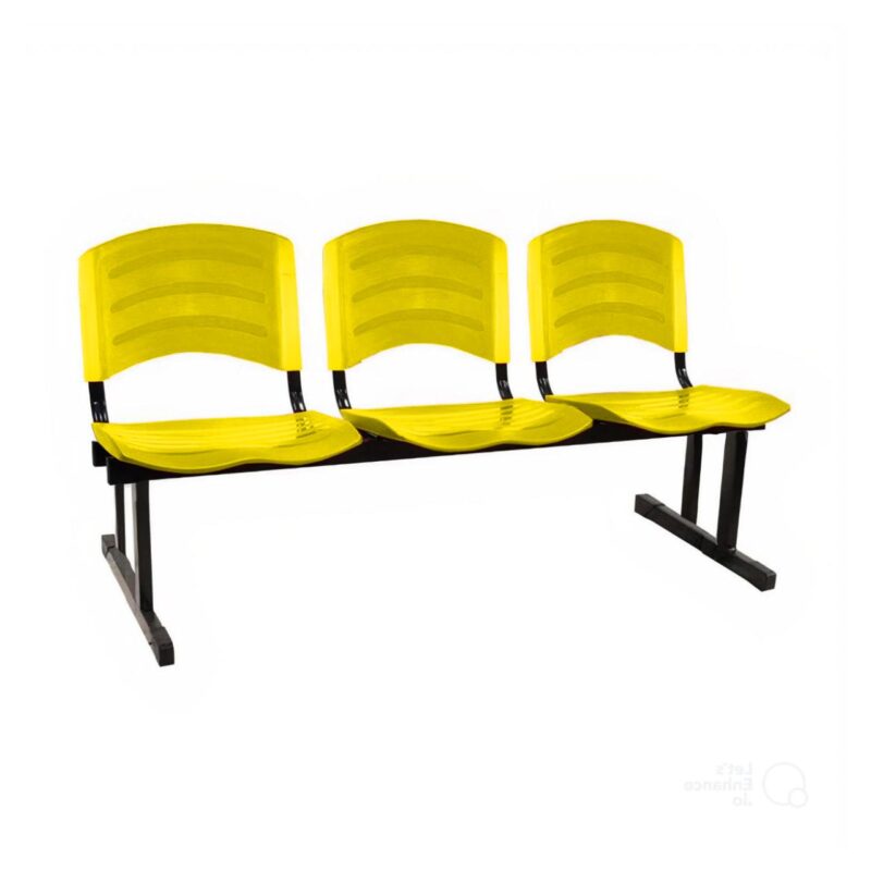 Kit 10 Cadeiras Longarinas PLÁSTICAS 03 Lugares – Cor Amarelo 33085 PREMIUM OFFICE Móveis para Escritório Longarinas 5