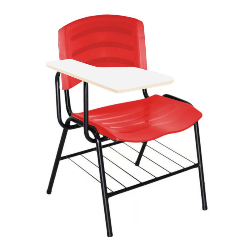 Cadeira Universitária Plástica com Prancheta MDF – COR VERMELHO 34017 PREMIUM OFFICE Móveis para Escritório Carteira Escolar 2