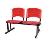 Cadeira Longarina PLÁSTICA 02 Lugares – Cor Vermelho 33027 PREMIUM OFFICE Móveis para Escritório Longarinas 6