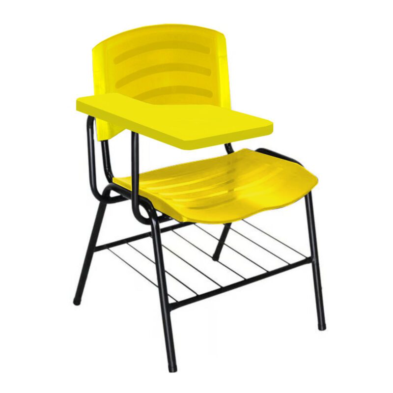 Cadeira Universitária Plástica com Prancheta PLÁSTICA – COR AMARELO 34025 PREMIUM OFFICE Móveis para Escritório Carteira Escolar 2