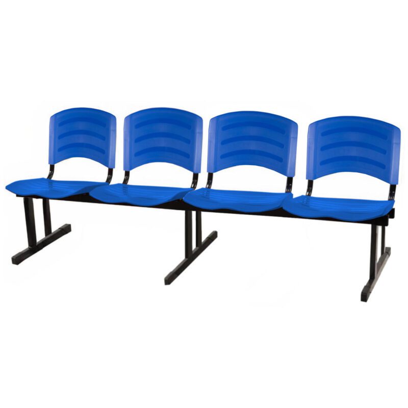 Cadeira Longarina PLASTICA 4 Lugares Cor Azul 33098 PREMIUM OFFICE Móveis para Escritório Longarinas 2