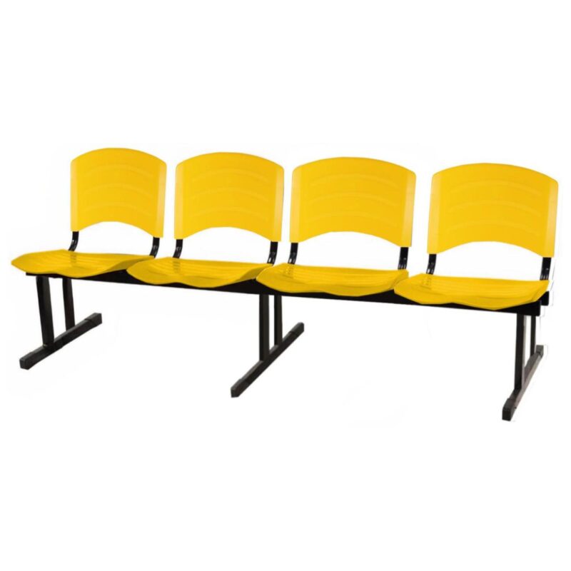 Cadeira Longarina PLASTICA 4 Lugares Cor Amarelo 33097 PREMIUM OFFICE Móveis para Escritório Longarinas 2