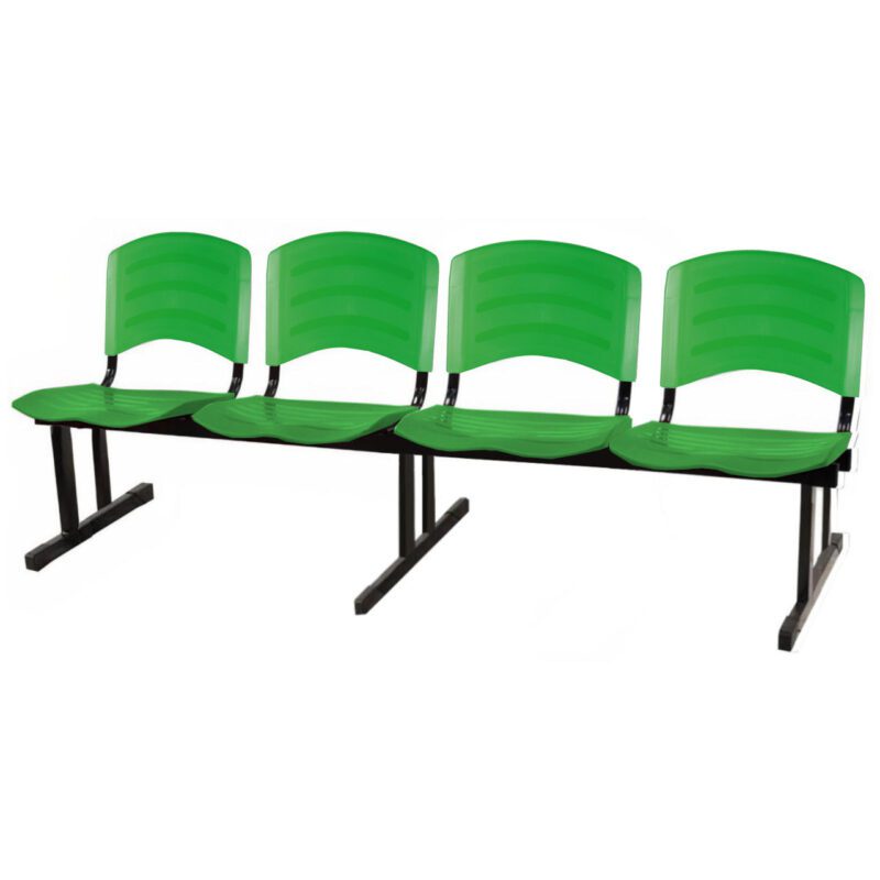 Cadeira Longarina PLASTICA 4 Lugares Cor Verde 33099 PREMIUM OFFICE Móveis para Escritório Longarinas 2