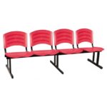 Cadeira Longarina PLASTICA 4 Lugares Cor Vermelho 33096 PREMIUM OFFICE Móveis para Escritório Longarinas 9