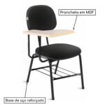 Carteira Universitária Secretária Estofada c/ Grade – Corino Preto – PMD – 32045 PREMIUM OFFICE Móveis para Escritório Carteira Escolar 8