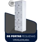 Armário Roupeiro de Aço c/ 08 Portas PEQUENAS 1,95×0,62×0,40m – SA – Cinza – 14002 PREMIUM OFFICE Móveis para Escritório Roupeiro de Aço 7