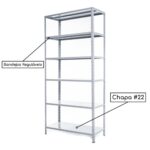 Estante de Aço com 06 Bandejas 40cm (22/18) – 1,98×0,92×0,40m – SA – 11031 PREMIUM OFFICE Móveis para Escritório Estante de Aço 9