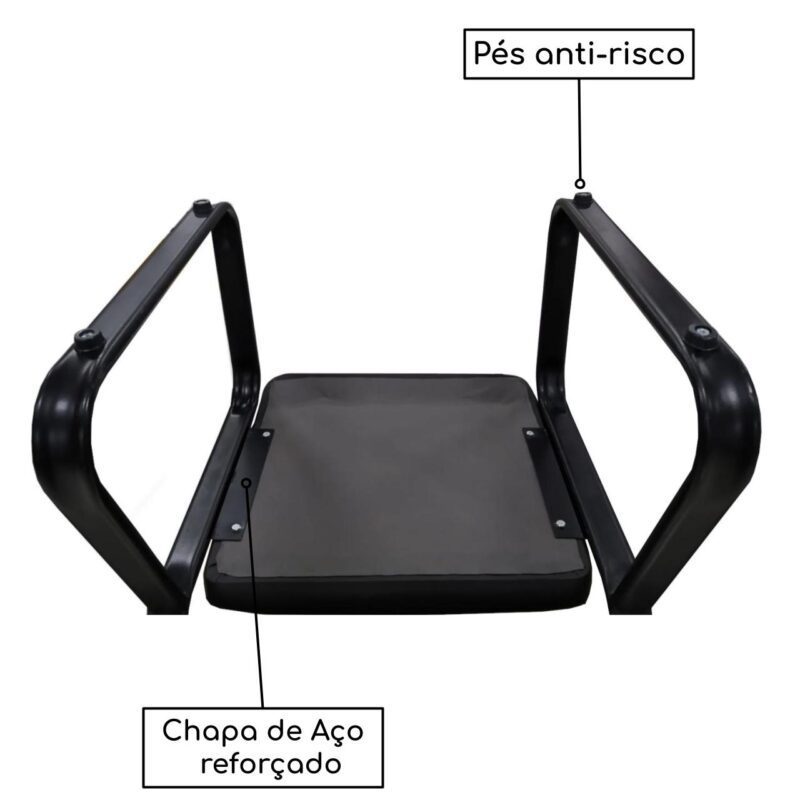 Cadeira Longarina 05 Lugares ESTOFADA – LYON – Cor Preto – 33123 PREMIUM OFFICE Móveis para Escritório Longarinas 5