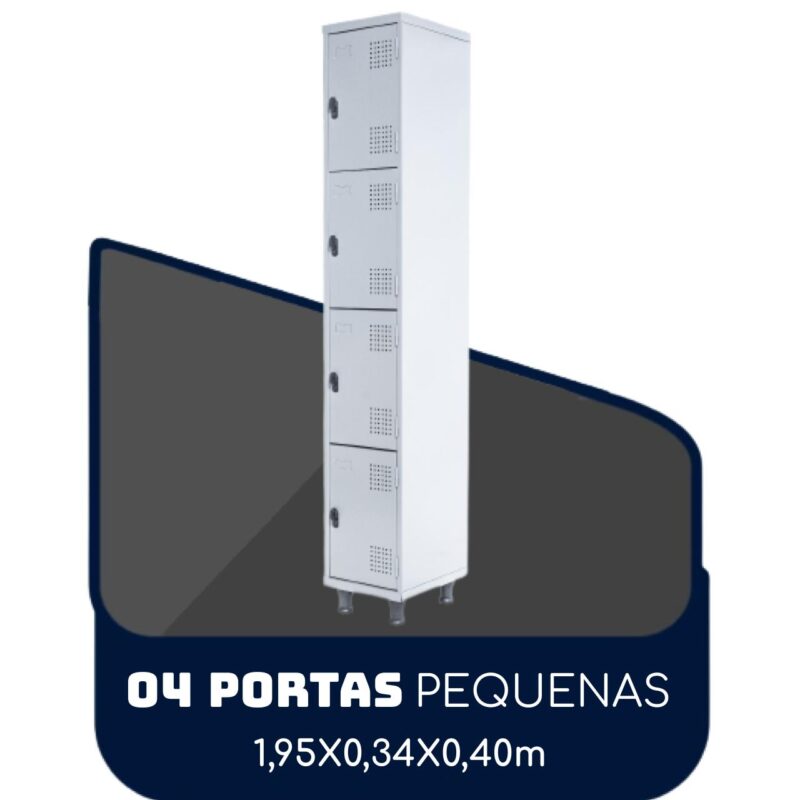 Armário Roupeiro de Aço c/ 04 Portas PEQUENAS 1,95×0,34×0,40m PEQUENAS – SA – CZ/CZ – 14011 PREMIUM OFFICE Móveis para Escritório Roupeiro de Aço 2