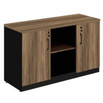 Armário Baixo Credenza – 1,20×0,74X0,45m NOGAL SEVILHA/PRETO – 21412 PREMIUM OFFICE Móveis para Escritório Linha 40 mm