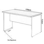 Mesa Escritório 1,70×0,60m – S/ Gavetas MARSALA / PRETO – 23474 PREMIUM OFFICE Móveis para Escritório Linha 30 mm 9
