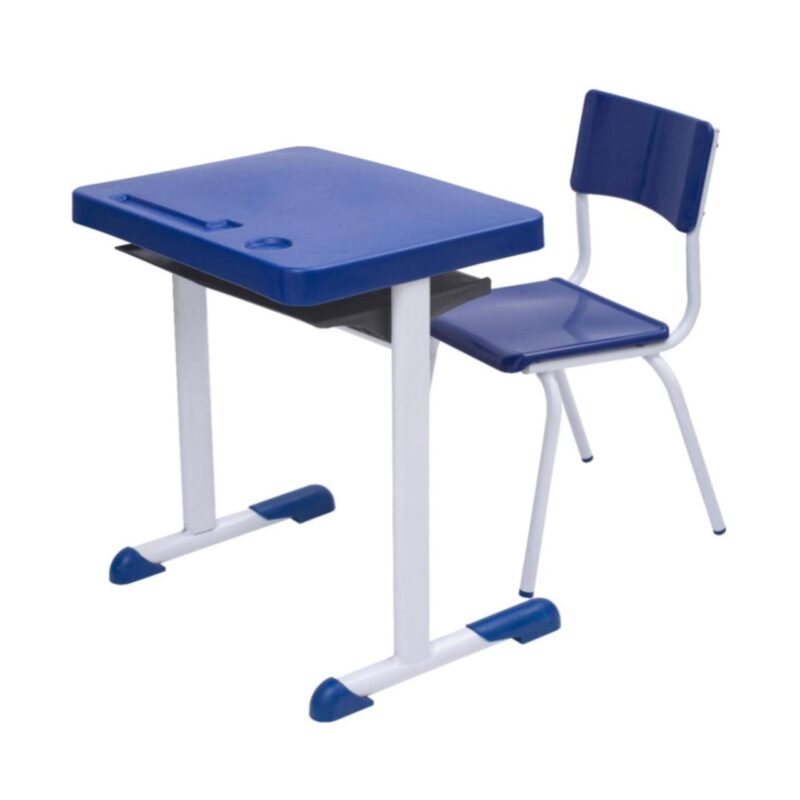 Kit Escolar Individual AZUL – (Mesa e Cadeira) – JUVENIL 06 a 09 Anos 40999 PREMIUM OFFICE Móveis para Escritório Conjunto Escolar 2