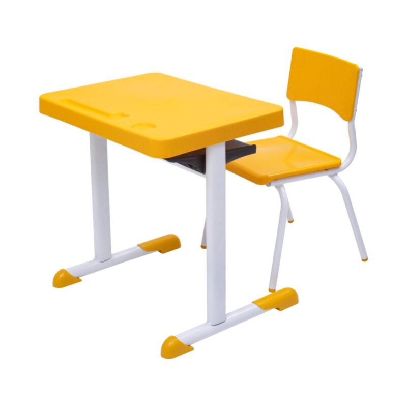 Kit Escolar Individual – (Mesa e Cadeira) – JUVENIL 06 a 09 Anos COR AMARELO – 41083 PREMIUM OFFICE Móveis para Escritório Conjunto Escolar 2