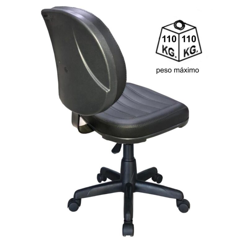 Cadeira Executiva COSTURADA Giratória sem Braços – Cor Preta 31002 PREMIUM OFFICE Móveis para Escritório Executiva 5