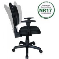 Cadeira B-ONE Back System com Braços Reguláveis – Cor Preta 31010 PREMIUM OFFICE Móveis para Escritório Executiva