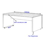 Mesa Escritório 1,20×0,60m – S/ Gavetas MARSALA / PRETO – 23470 PREMIUM OFFICE Móveis para Escritório Linha 30 mm 8