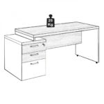 Mesa PEDESTAL RETA (03 Gavetas) 1,92X0,70m Marsala/Preto – 23485 PREMIUM OFFICE Móveis para Escritório Linha 30 mm 12