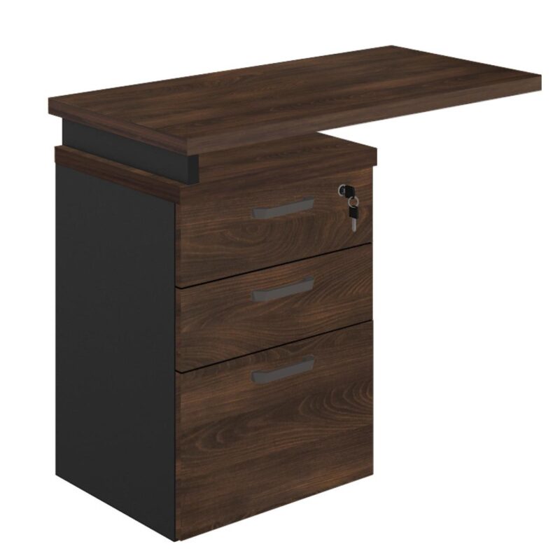 Mesa AUXILIAR c/ 03 Gavetas Pedestal MARSALA/PRETO – 51017 PREMIUM OFFICE Móveis para Escritório Linha 30 mm 2