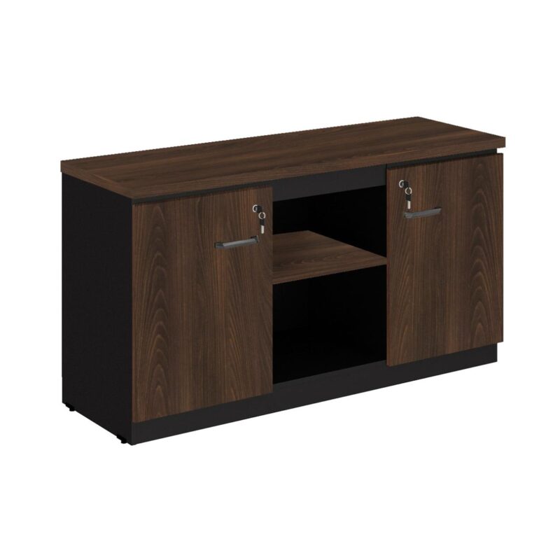 Armário Baixo Credenza – 1,35×0,72X0,45m MARSALA / PRETO – 51010 PREMIUM OFFICE Móveis para Escritório Linha 30 mm 2